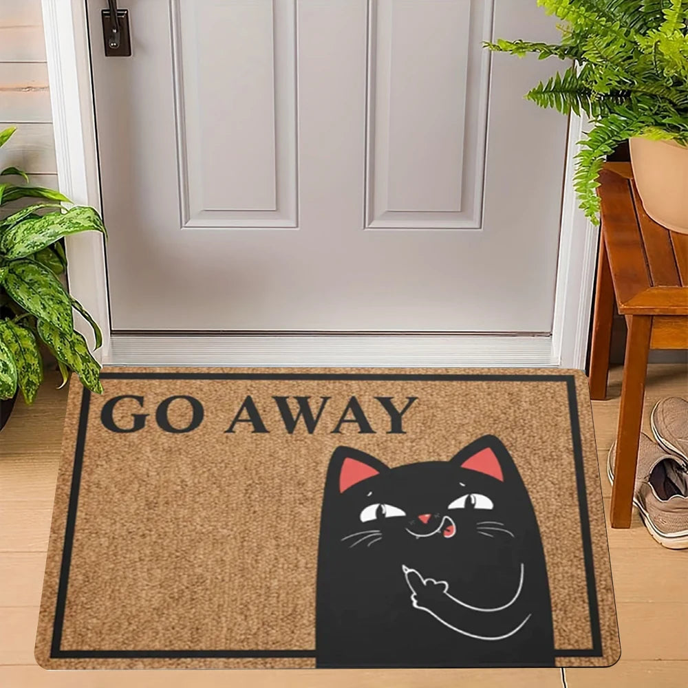 Humorous Cat Doormats Go Away furvana tmWelcome Design Foot Mat Sassy Pet Lover Mats for Unique Home Entryway Decor Doormat