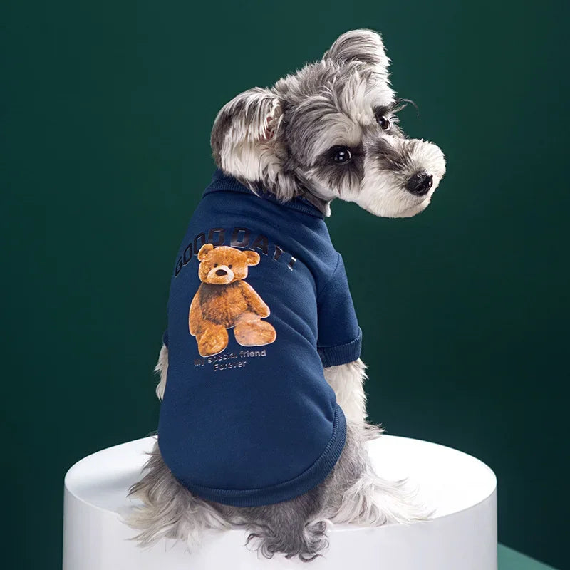 Dogs Winter Cute Clothe furvana tms Puppy Warm Pullover Sweatshirt Bear Pattern Pet Jacket for Small Medium Dog Cat Coats Chihuahua Costume