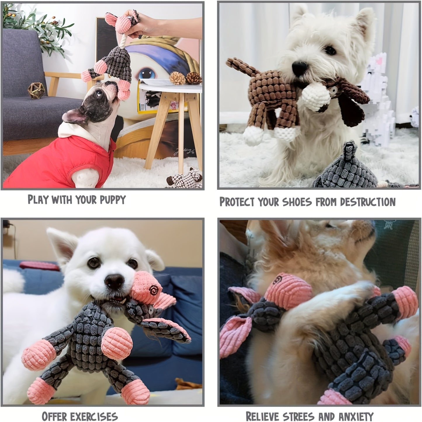Pet Plush Squeaky Toy Set™