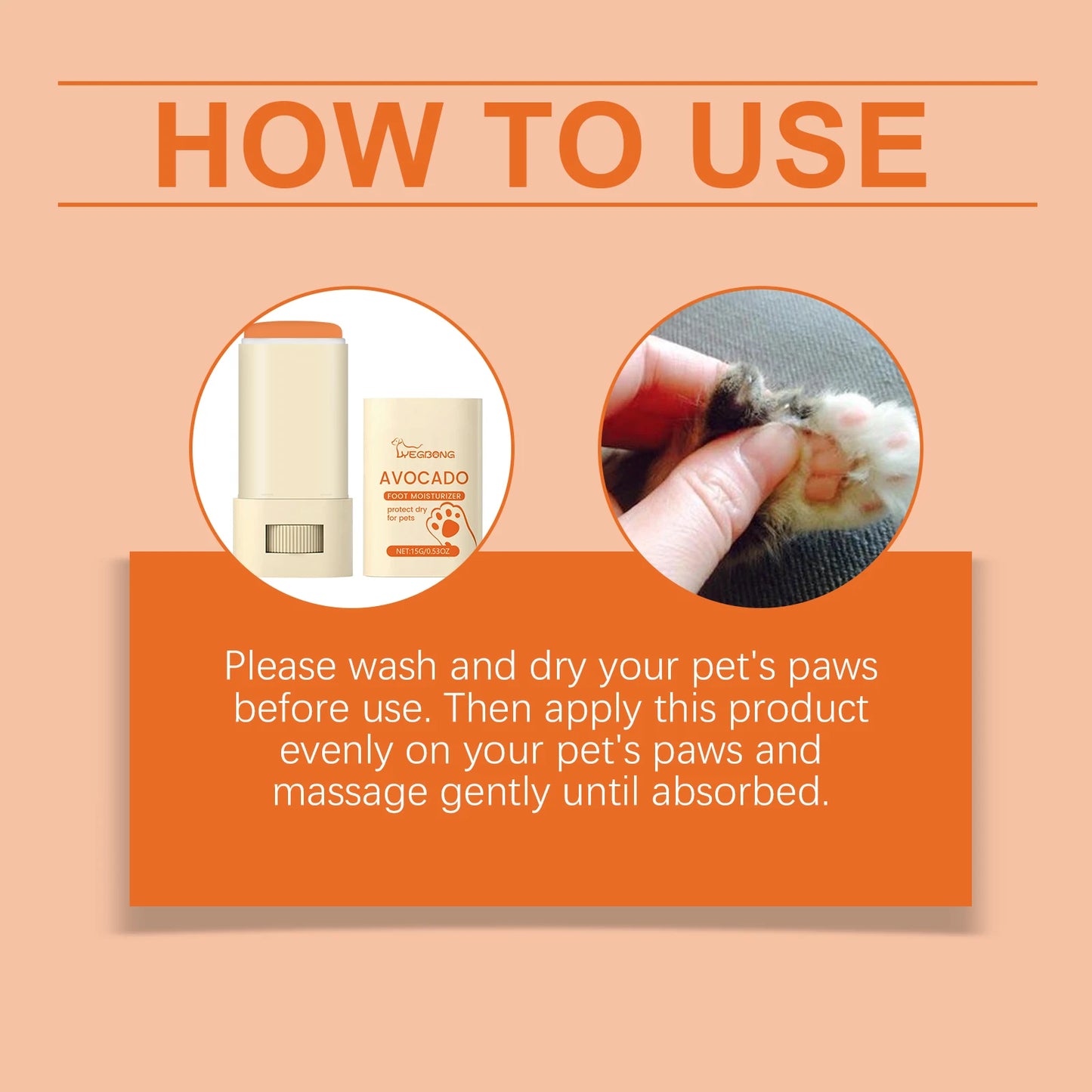 Yegbong 15g Pet Paw Care Balm furvana tm Moisturizing Feet Repair Dry Nose Cracking Paw Itchy Relieve Nourish Skin Cat Dog Paw Care Balm