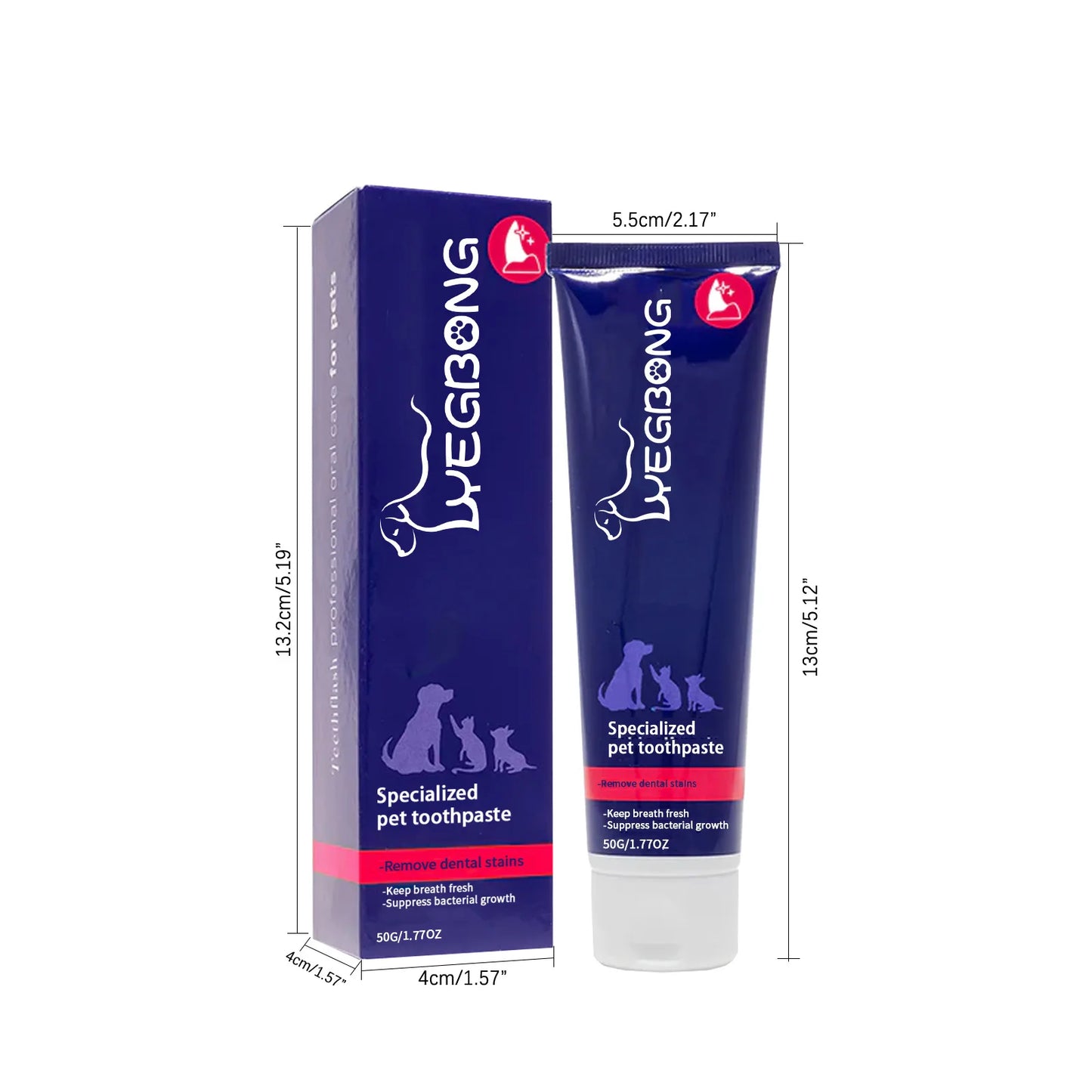 Yegbong 50g Pet Oral Cleaning furvana tm Cream Whiten Teeth Toothpaste Eliminate Bad Breath Cats Dogs Clean Tartar Teeth Stains Toothpaste