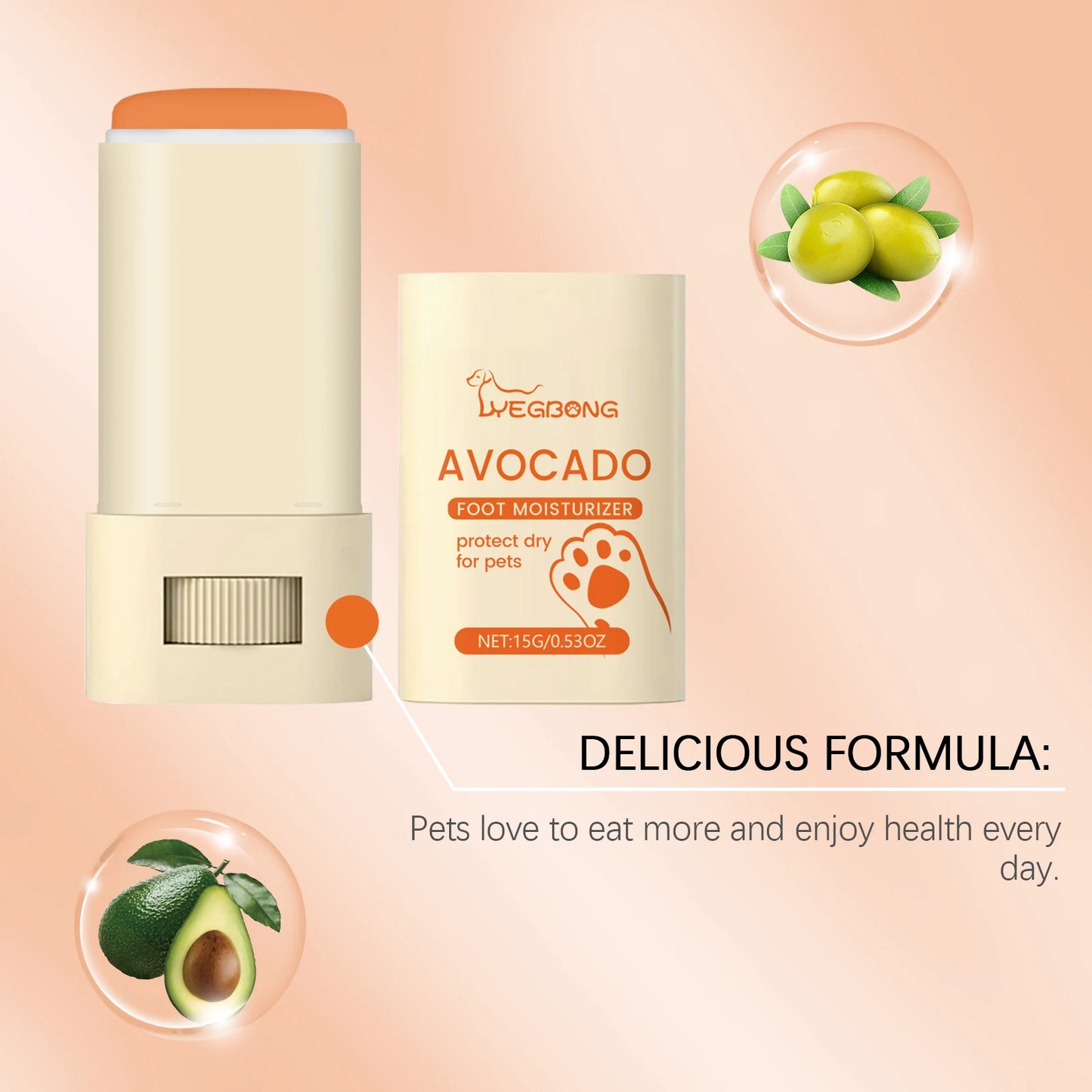 Yegbong 15g Pet Paw Care Balm furvana tm Moisturizing Feet Repair Dry Nose Cracking Paw Itchy Relieve Nourish Skin Cat Dog Paw Care Balm