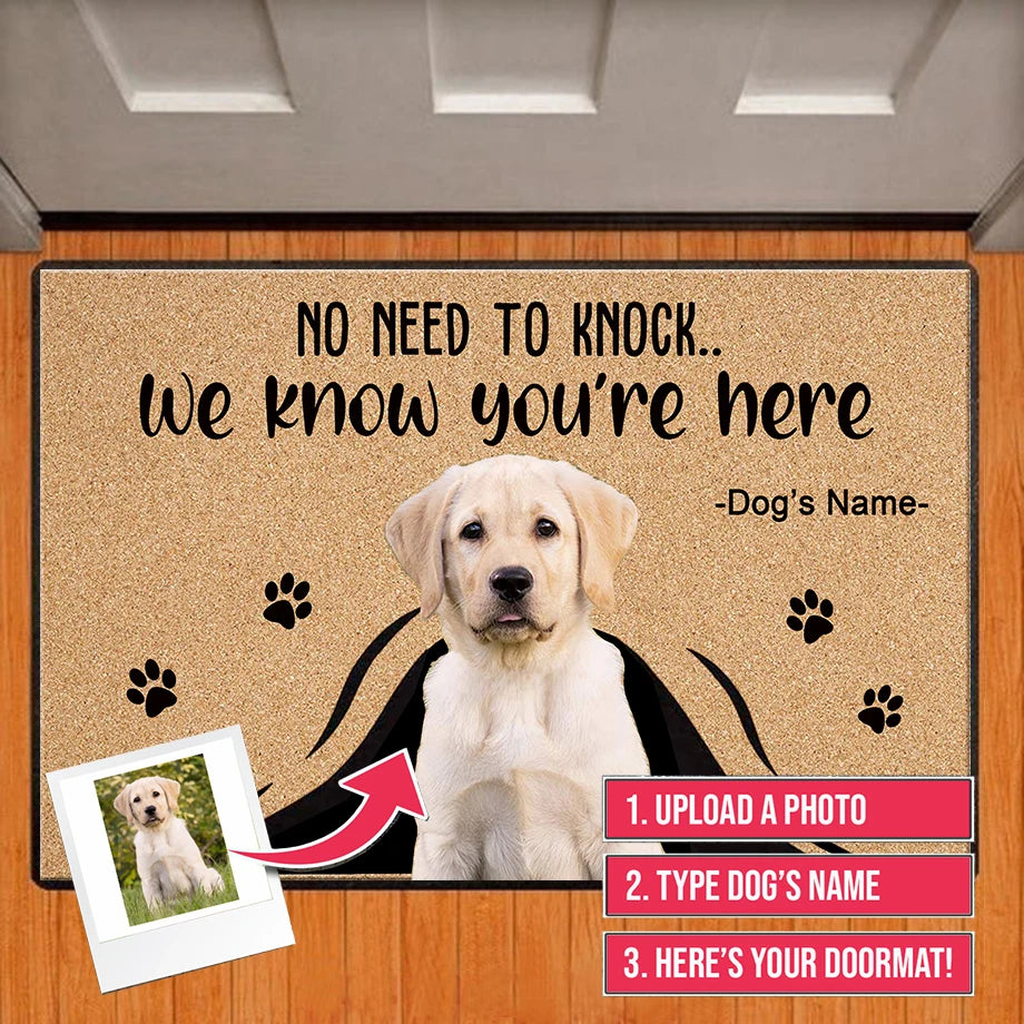 Personalized Dog Welcome  furvana tmMat Custom Doormat With Pet's Photo Name Hallway Doorway Floor Mats Carpet Home Decor Accessory