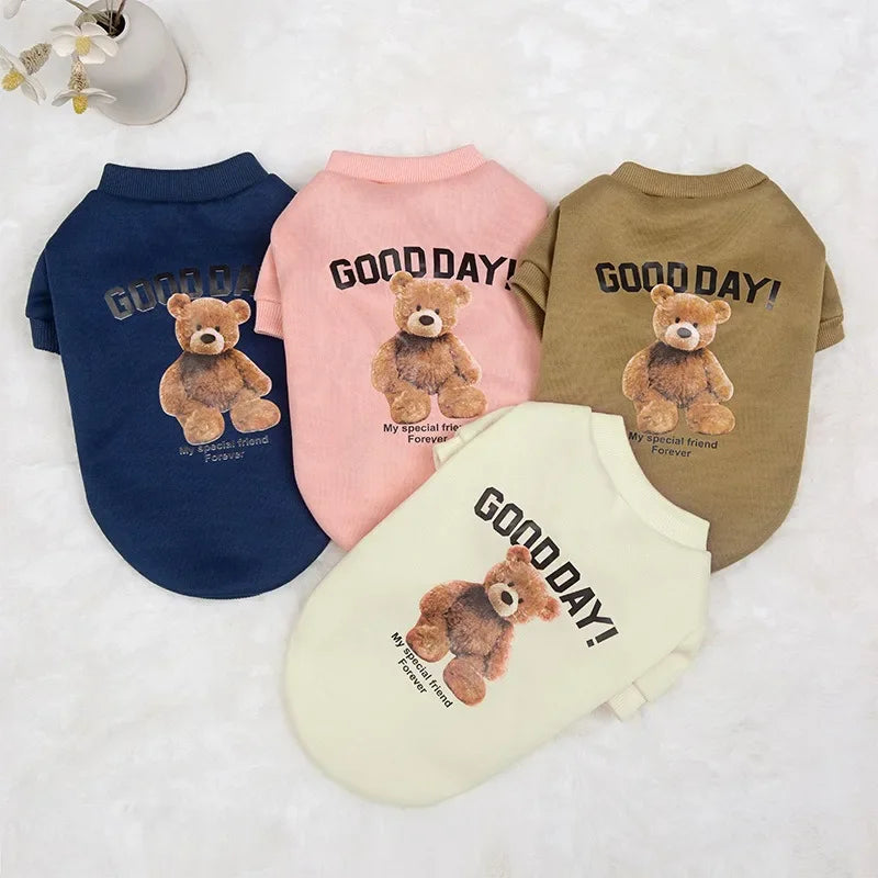 Dogs Winter Cute Clothe furvana tms Puppy Warm Pullover Sweatshirt Bear Pattern Pet Jacket for Small Medium Dog Cat Coats Chihuahua Costume