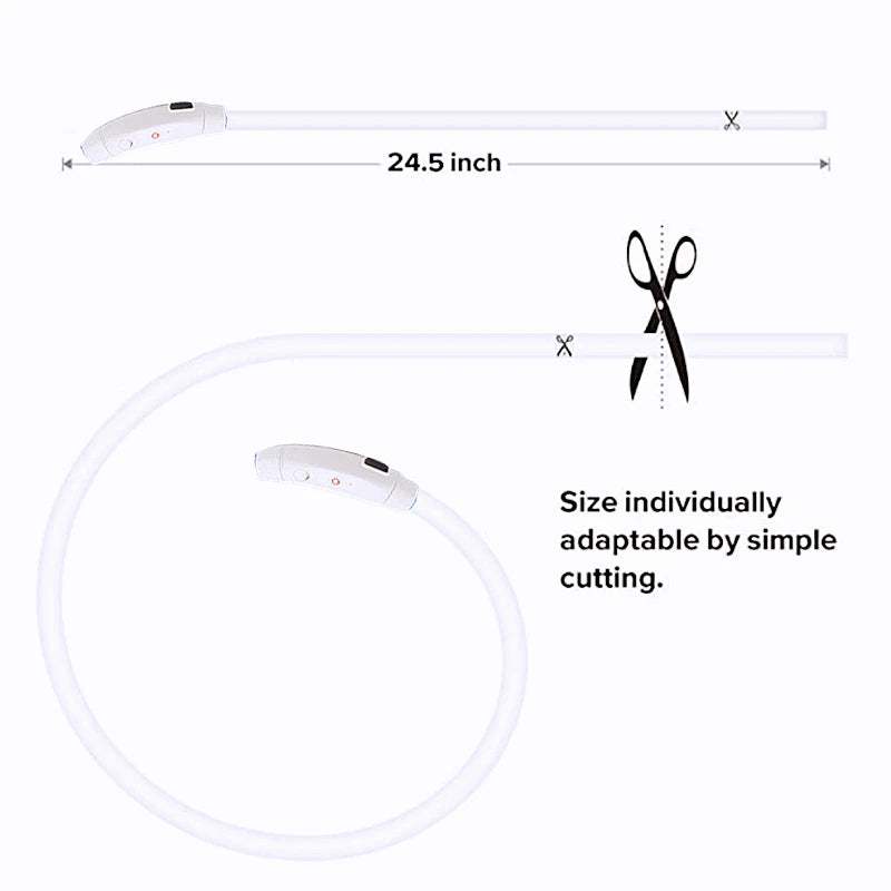 USB Rechargeable Luminous Collar Adjustable furvana tm Led Glowing Dog Collar for Large Small Dogs Cat Night Light Collar Pet Safety Harnes