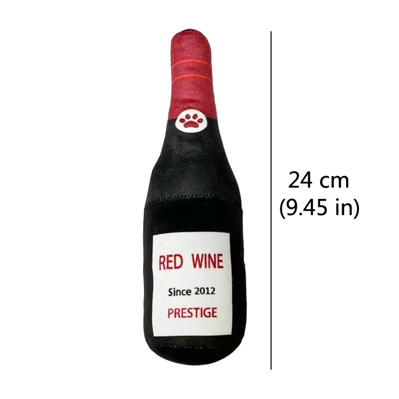 Funny Plush Dog Toys Beer Bottle Shaped furvana tm Small Large Dogs Squeak Sound Clean Teeth Chew Toy Pets Interactive Playing Supplies