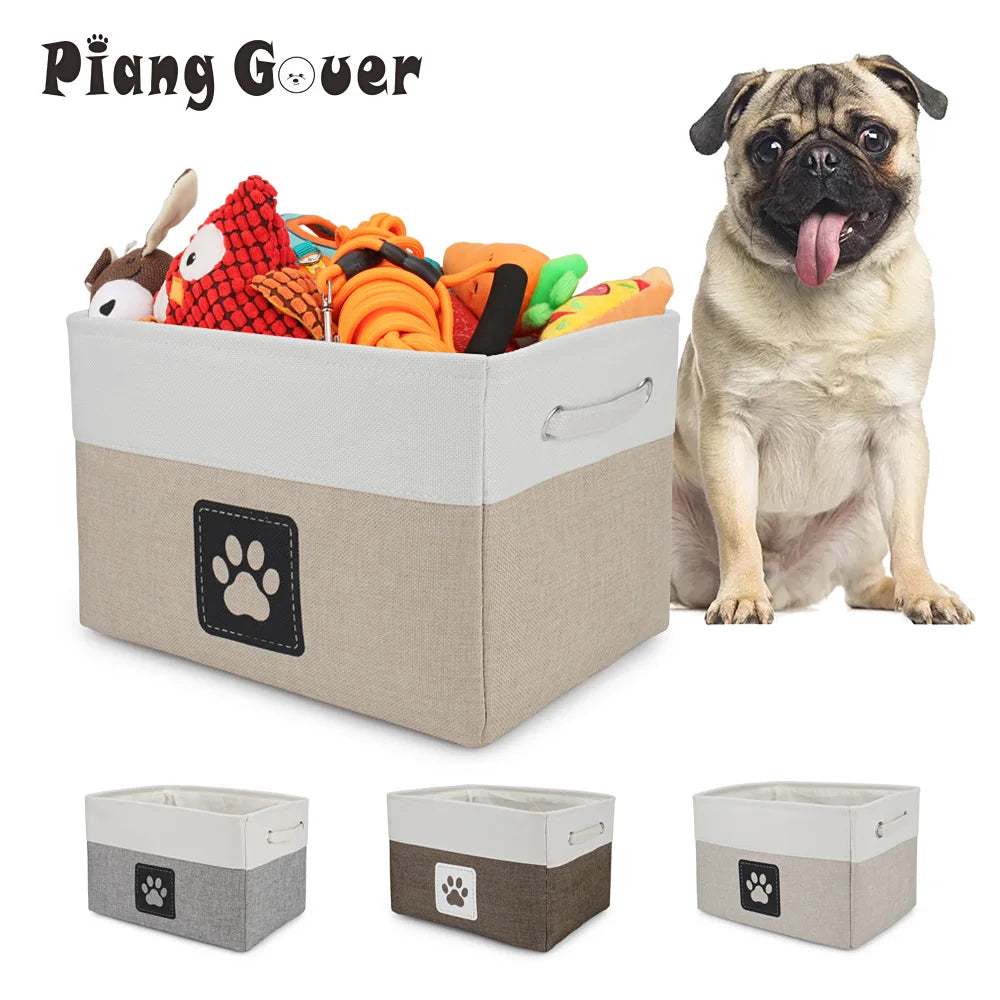 Pet Toy Storage Basket Foldable Paw Dog Cat  furvana tmBox Accessories Organize Bin