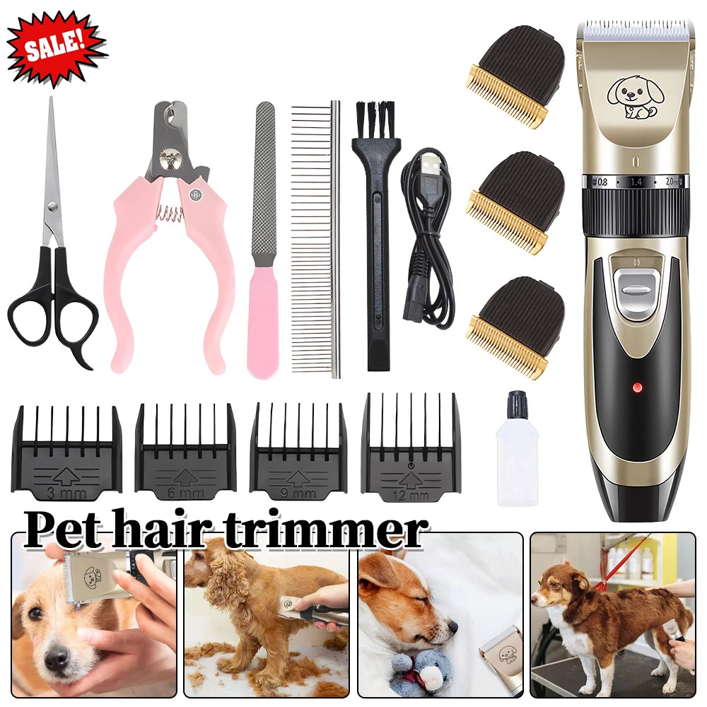 Pet Clipper Grooming Kit Rechargeabl furvana tme Pet Hair Trimmer Shaver Haircut Set For Cat Dog Hair Cutting Remover Machine Professional
