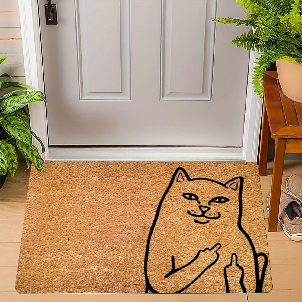 Humorous Cat Doormats Go Away  furvana tmWelcome Design Foot Mat Sassy Pet Lover Mats for Unique Home Entryway Decor Doormat