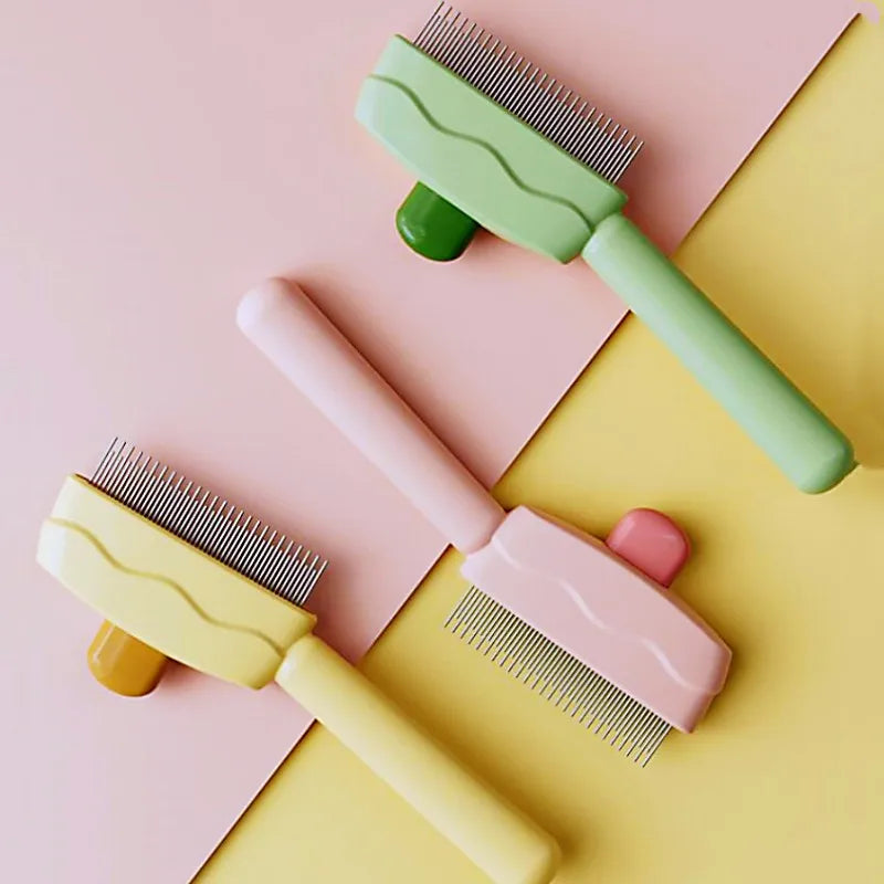 Dog Comb Massage Dog Brush furvana tm Automatic Pet Hair Remover Self Cleaning Cat Brush Dogs Grooming One Button Hair Comb Pet Products