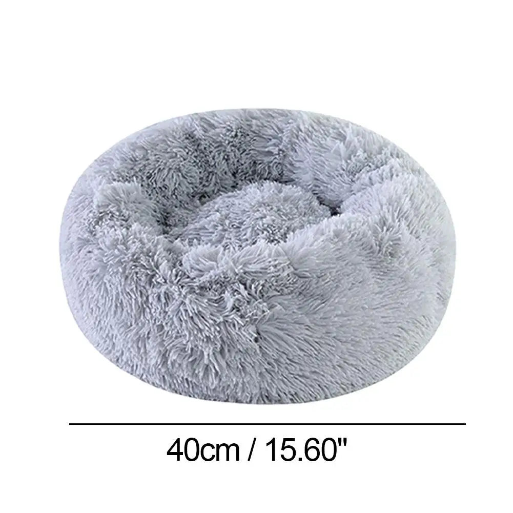 Winter Round Plush Dog Beds Washable Plush  furvana tm Fluffy Pet Cushion Dog Cat Bed Mat Portable Pet Kennel Puppy Pad
