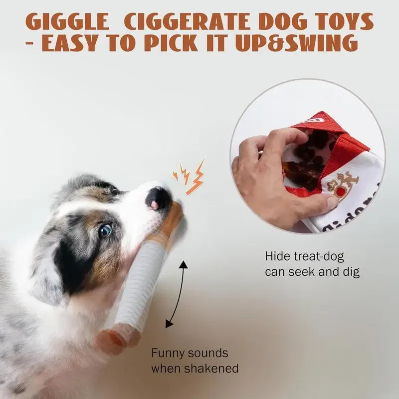 Funny Interactive Plush Dog Toys Creatives furvana tm Cigarette Design Giggling Chewing Toy for Dog The Perfect Pet Gift for Plays Dogs Toy