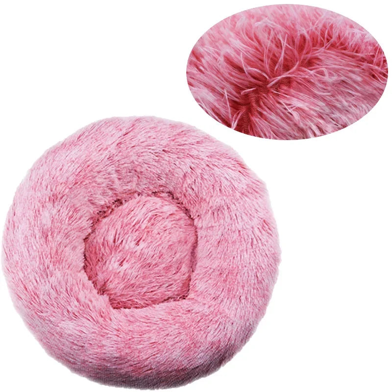 40-90cm Round Pet Bed for Large furvana tm Dog Bed Super Soft Cat Bed Long Plush Dog House for Medium Dog House Winter Warm Sleeping