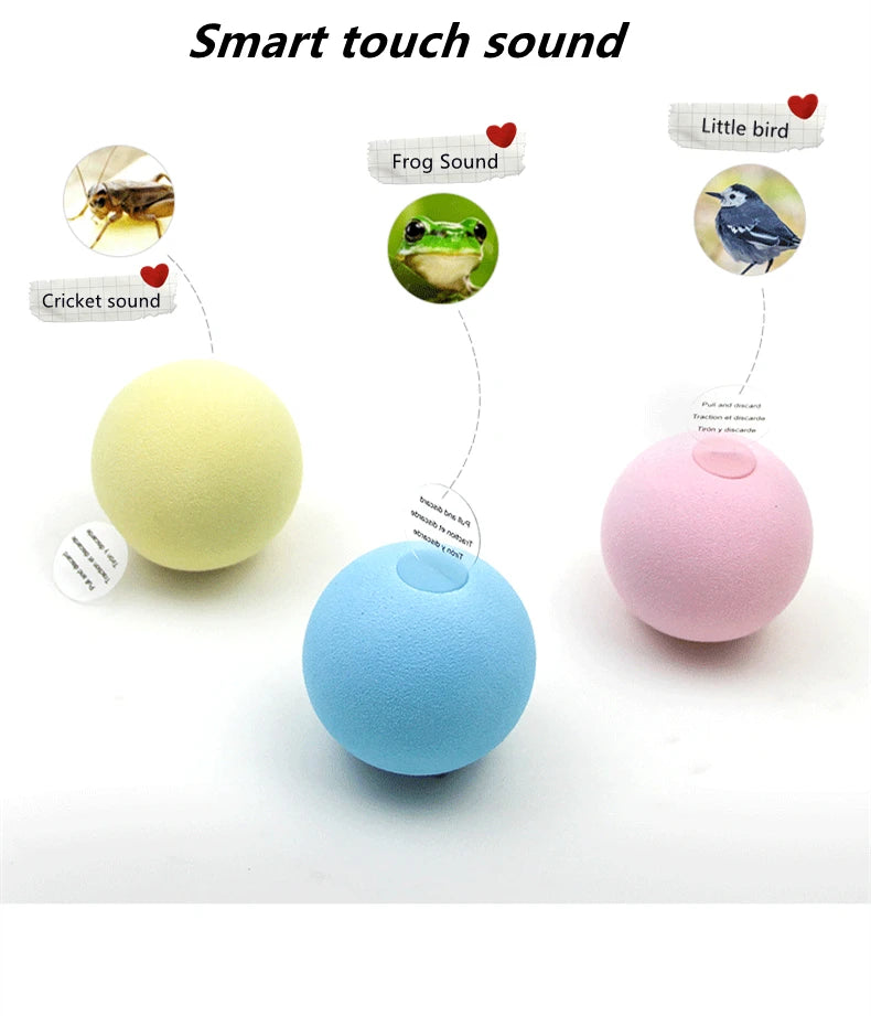 Smart Cat Toys Interactive  furvana tmBall Plush Electric Catnip Training Toy Kitten Touch Sounding Pet Product Squeak Toy Ball Cat Supplie