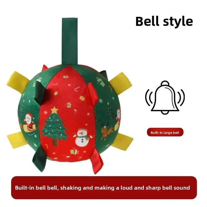 Christmas Themed Plush Dog Toy Ball Interactive  furvana tm Gnawing Pet Toy for Teeth Grinding Self-hi Stuffy Interactive Plushie for Puppie