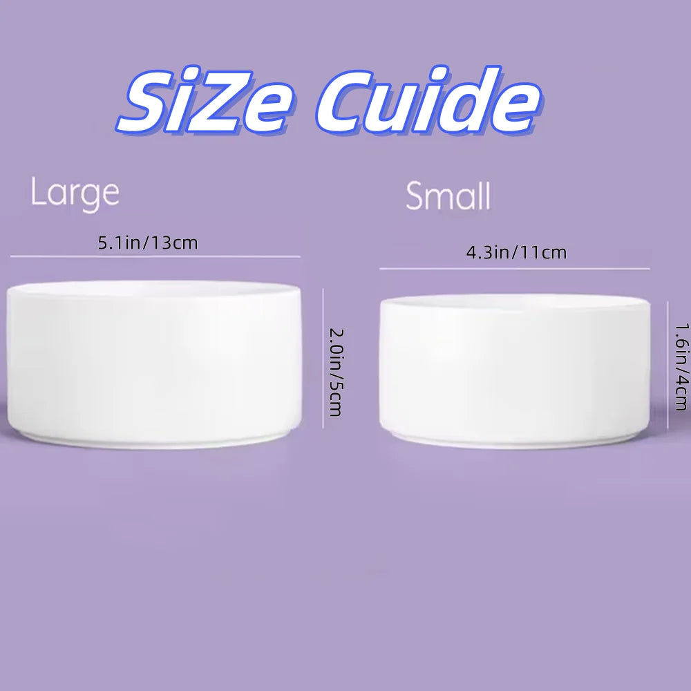 Customized Personalized Text Ceramic furvana tm Round Simple Pet Bowl Cat And Dog Food Bowl To Prevent Tipping Over Feeding Pet Supplies