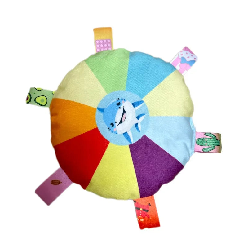 Funny Rainbow Plush furvana tm Flying Saucer Dog Bite Toys Stuffed Raw Small Dog Interactive Training Game Chew Toy Pet Disc Toys with Bell