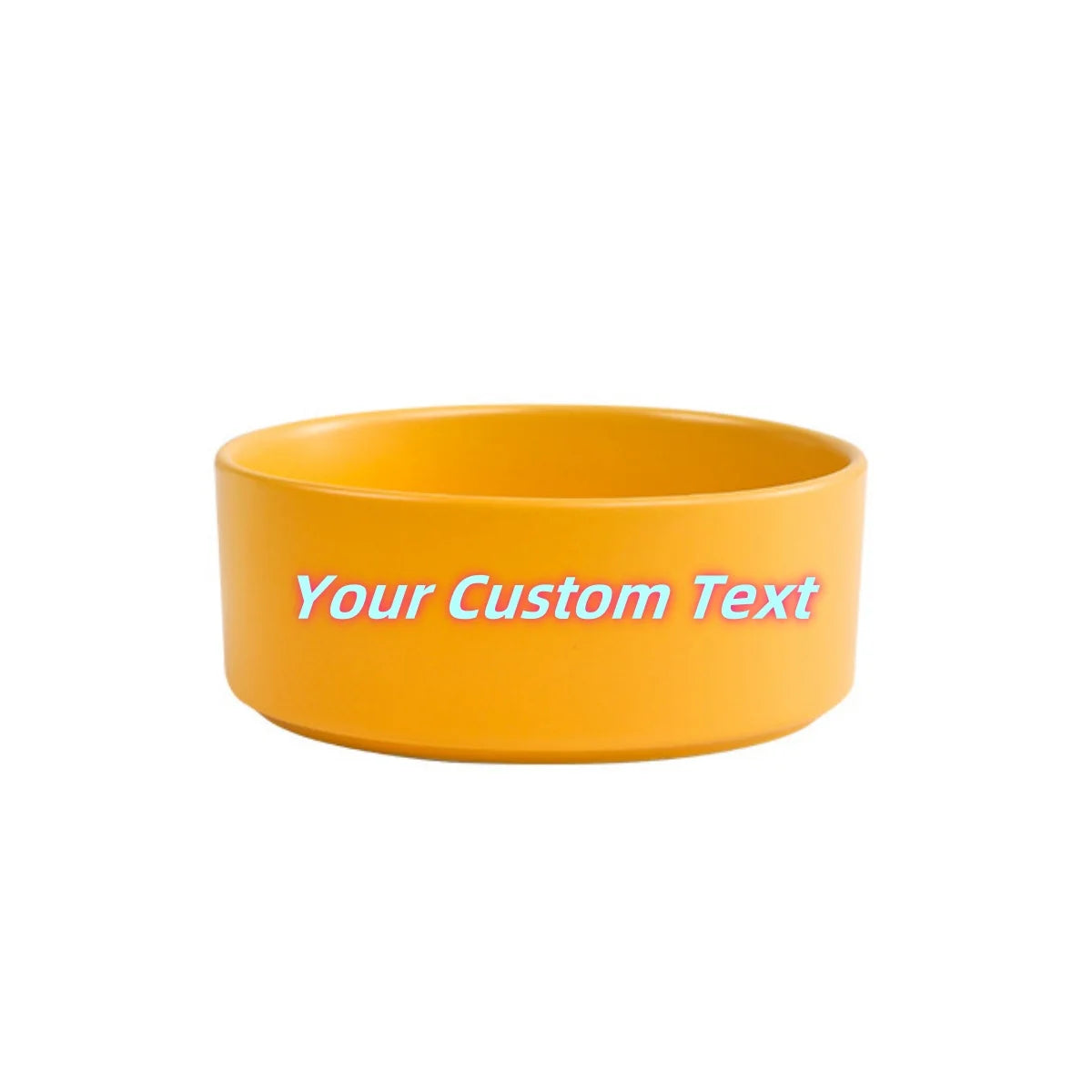 Customized Personalized Text Ceramic furvana tm Round Simple Pet Bowl Cat And Dog Food Bowl To Prevent Tipping Over Feeding Pet Supplies