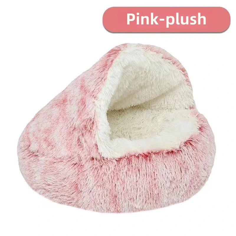 Autumn and Winter soft plush furvana tm pet bed and pet bed Winter warm and cold plush comforter nest Shell cat nest semi-enclosed cat nest