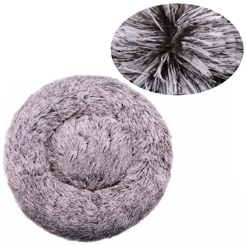 40-90cm Round Pet Bed for Large furvana tm Dog Bed Super Soft Cat Bed Long Plush Dog House for Medium Dog House Winter Warm Sleeping