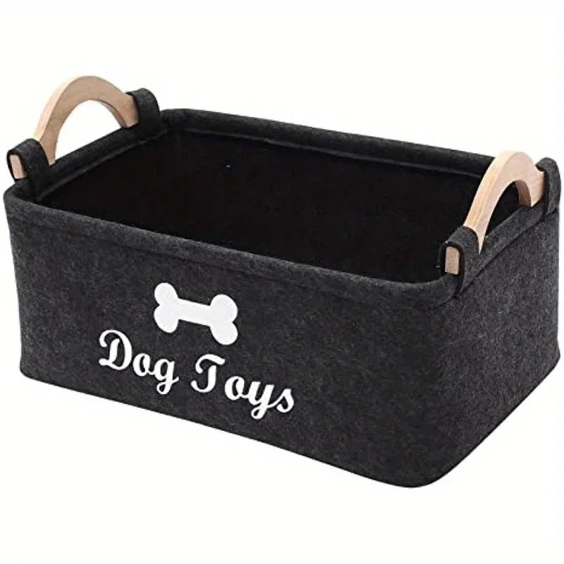 Felt pet toy box, dog toy box, storage furvana tm basket box - perfect for organizing pets