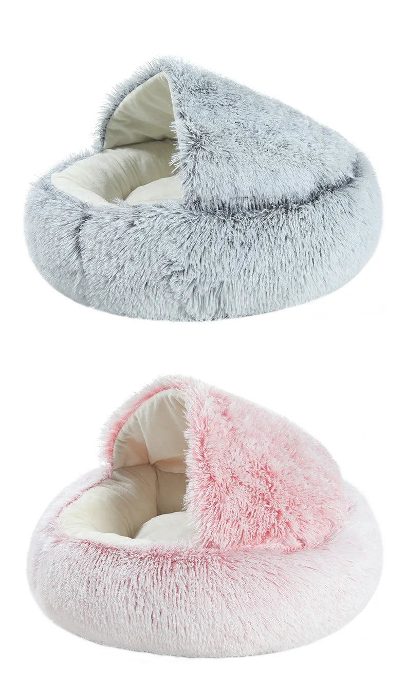 Autumn and Winter soft plush furvana tm pet bed and pet bed Winter warm and cold plush comforter nest Shell cat nest semi-enclosed cat nest