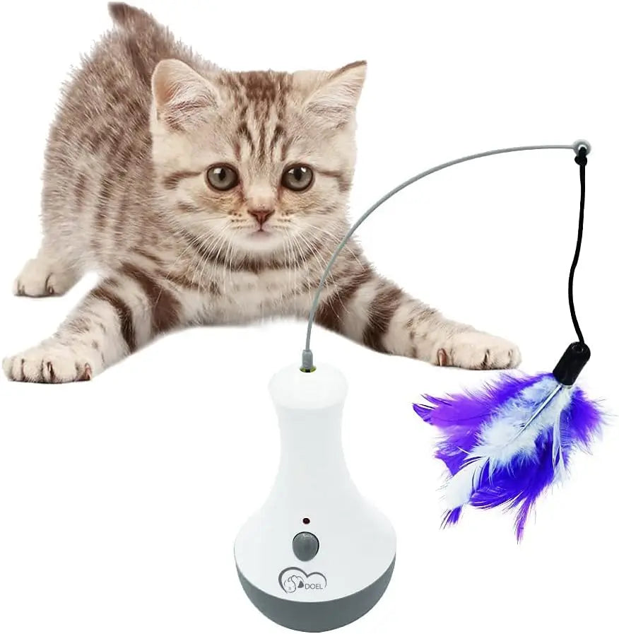 Cat Interactive Toys Funny Feather Kitten furvana tm Teaser Indoor Play Automatic Toy Gift Cat Feather Toy