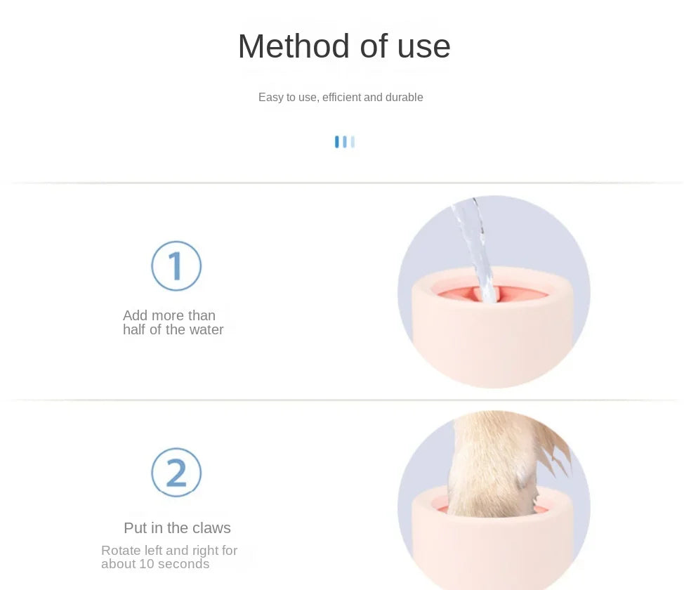 Pet Foot Washer Cup Silicone Soft furvana tm Foot Cup Cat Foot Cleaning Bucket Dog Paw Cleaner Cup Manual Quick Feet Wash Cleaner