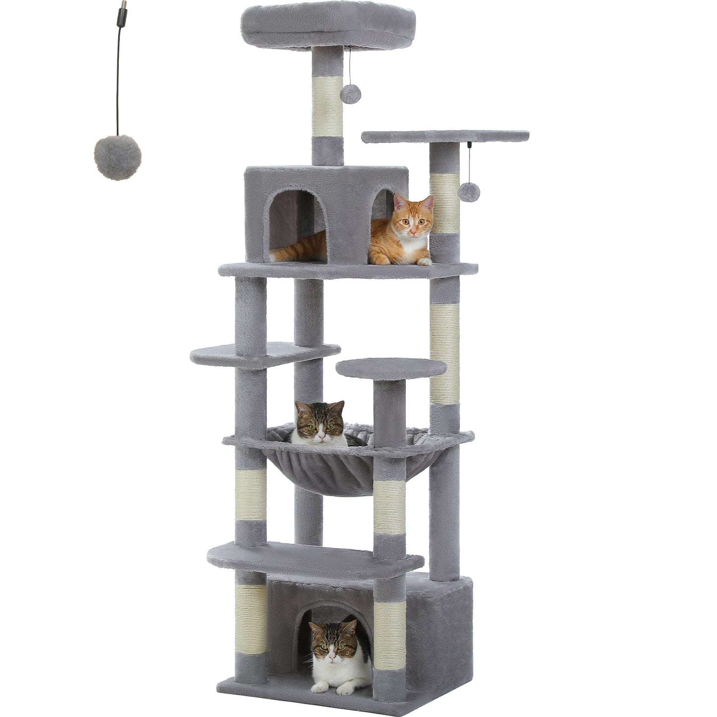 Large Cat Tree and Tower for Indoor Cats furvana tm With Sisal-Covered Scratching Posts Spacious Hammock Padded Perches and Condos Cat Toys