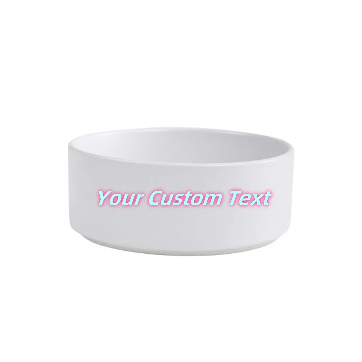 Customized Personalized Text Ceramic furvana tm Round Simple Pet Bowl Cat And Dog Food Bowl To Prevent Tipping Over Feeding Pet Supplies