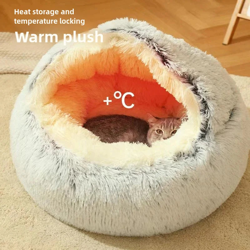 Autumn and Winter soft plush furvana tm pet bed and pet bed Winter warm and cold plush comforter nest Shell cat nest semi-enclosed cat nest