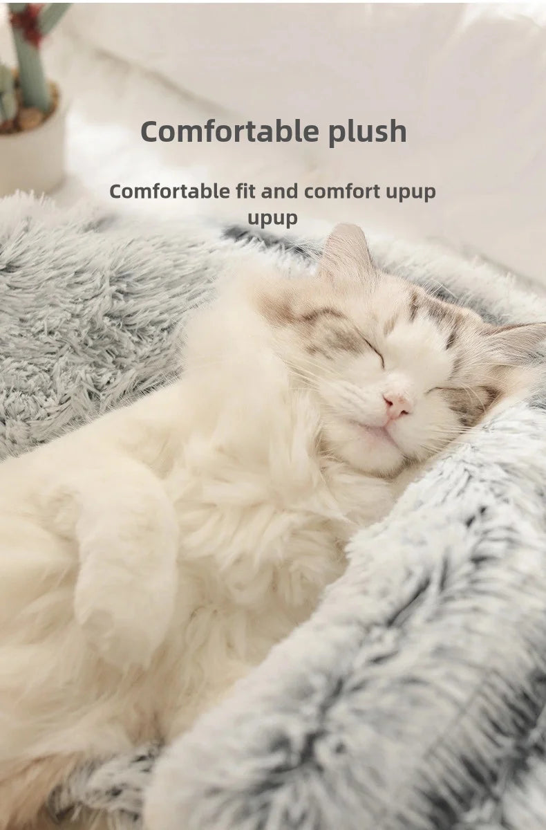 Autumn and Winter soft plush furvana tm pet bed and pet bed Winter warm and cold plush comforter nest Shell cat nest semi-enclosed cat nest