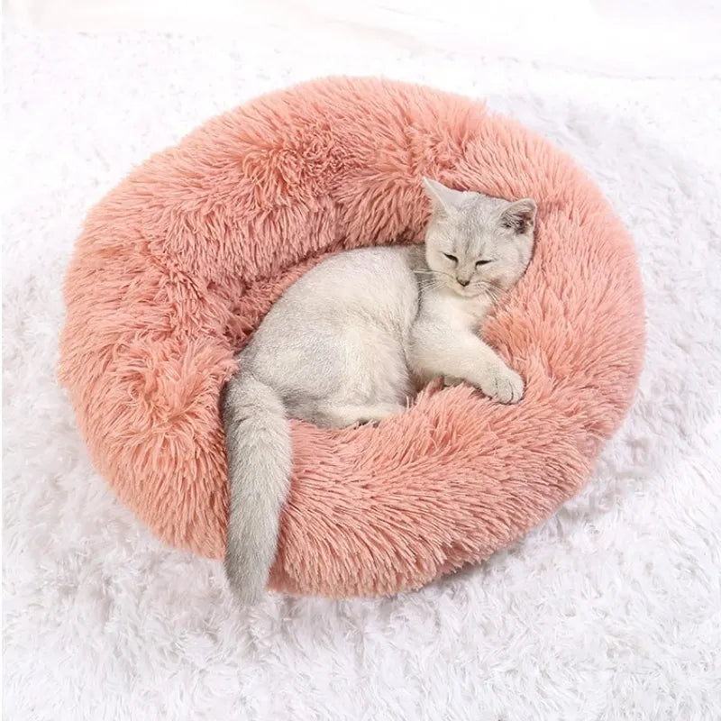40-90cm Round Pet Bed for Large furvana tm Dog Bed Super Soft Cat Bed Long Plush Dog House for Medium Dog House Winter Warm Sleeping