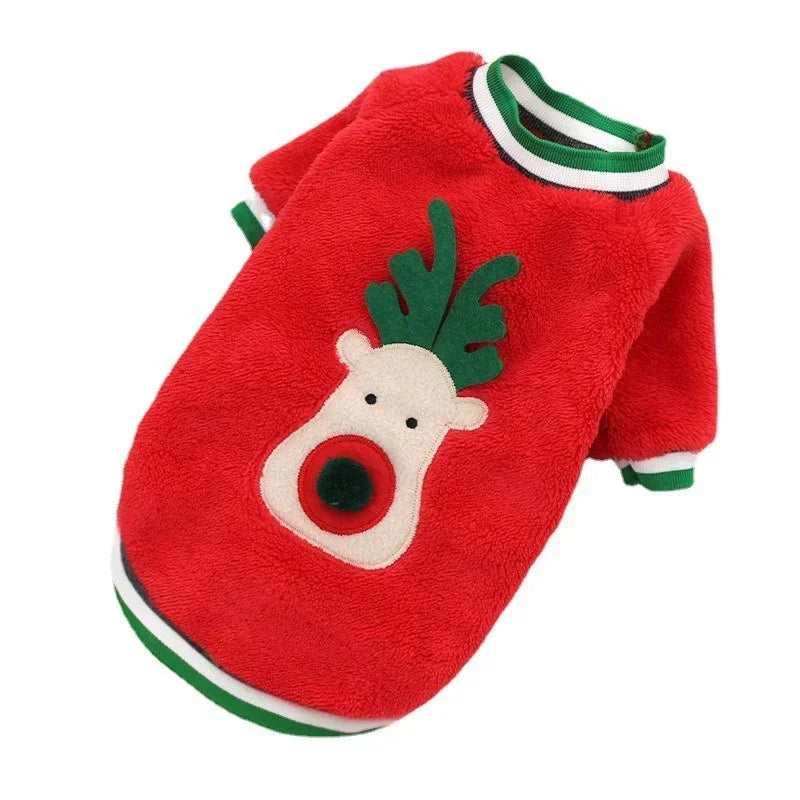 Dog Christmas Clothes Winter Warm Pet Clothes furvana tm for Small Medium Dogs Elk Santa Claus Dog Cats Coat Hoodies Christmas Dogs Costume