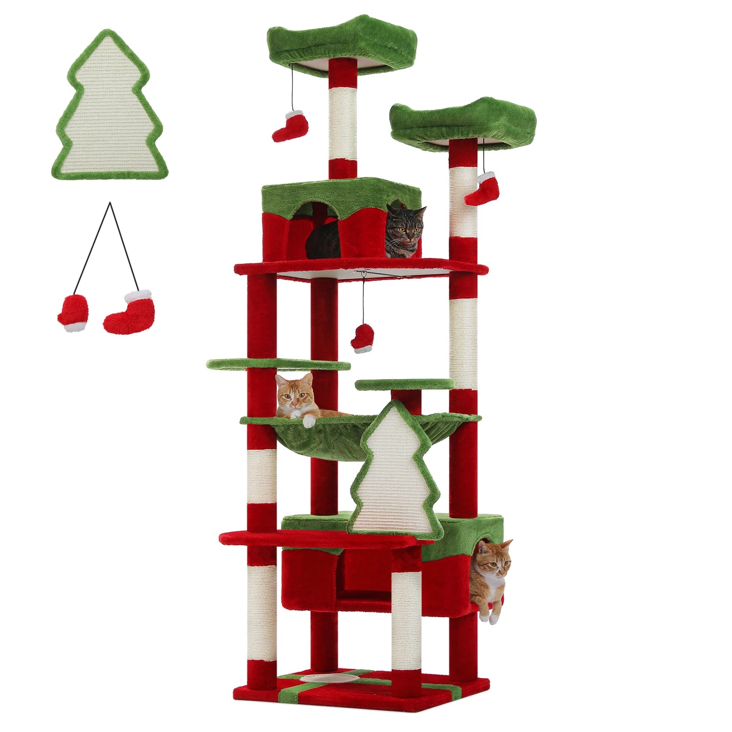Large Cat Tree and Tower for Indoor Cats furvana tm With Sisal-Covered Scratching Posts Spacious Hammock Padded Perches and Condos Cat Toys