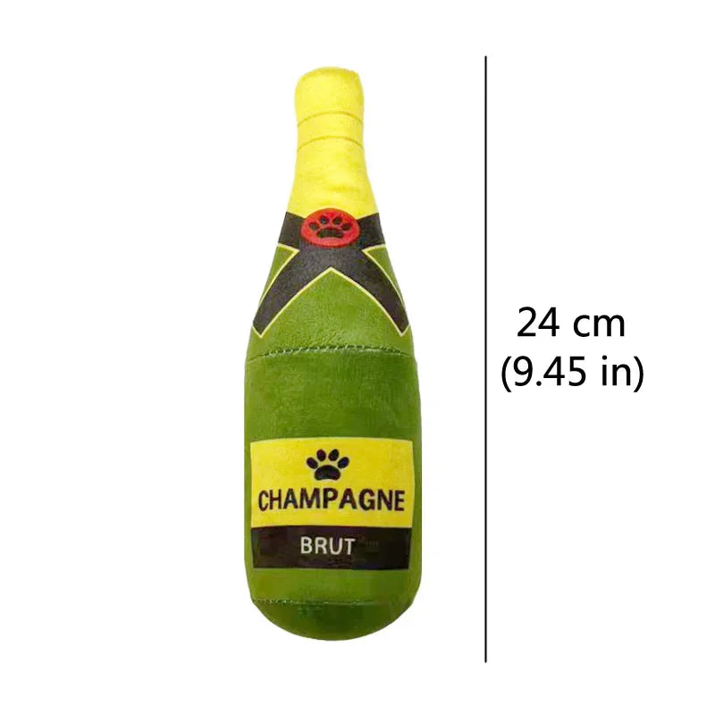 Funny Plush Dog Toys Beer Bottle Shaped furvana tm Small Large Dogs Squeak Sound Clean Teeth Chew Toy Pets Interactive Playing Supplies
