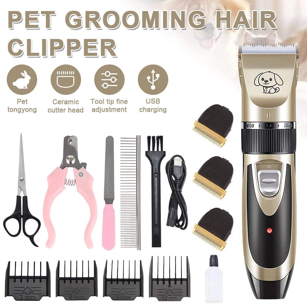 Pet Clipper Grooming Kit Rechargeabl furvana tme Pet Hair Trimmer Shaver Haircut Set For Cat Dog Hair Cutting Remover Machine Professional