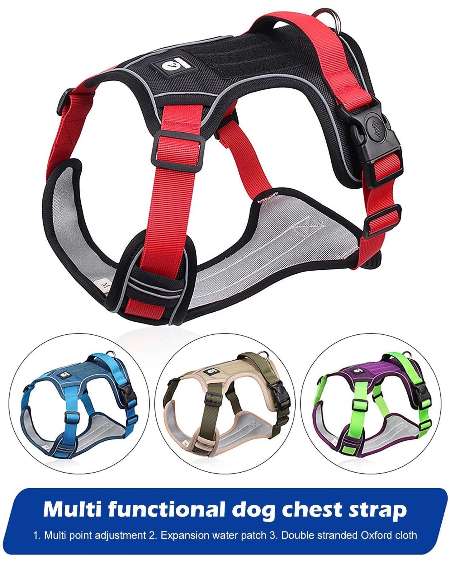 Dog Harness Reflective furvana tm Midium Large Dogs Tactical Vest Big 1680D Waterproof Oxford Cloth Dog Harnesses Pet Accessoires Supplies