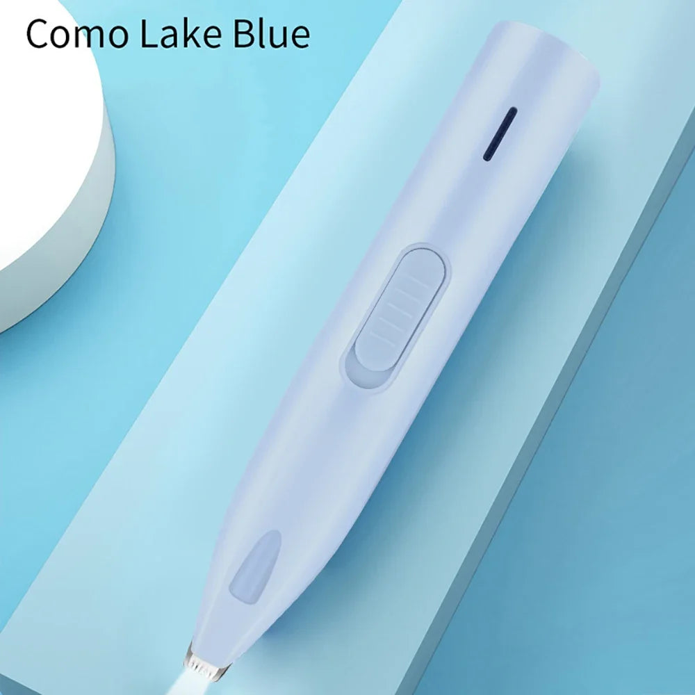 Electric Pet Claw Hair Trimmer with LED furvana tmLight for Dog Cat Foot Clipper Ear Eye Toe Grooming Kit Silent Hair Clipper Razor