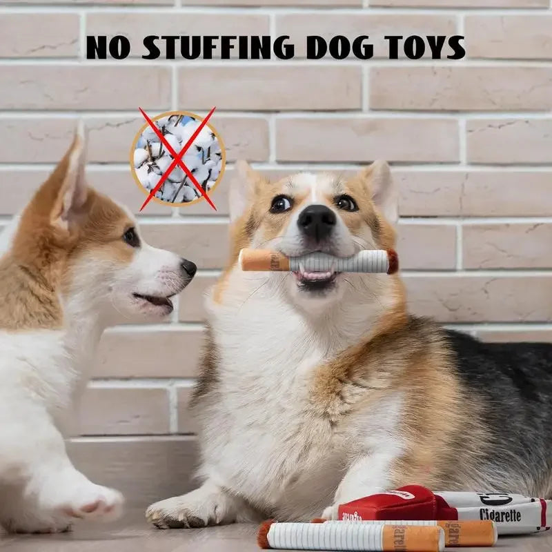 Funny Interactive Plush Dog Toys Creatives furvana tm Cigarette Design Giggling Chewing Toy for Dog The Perfect Pet Gift for Plays Dogs Toy