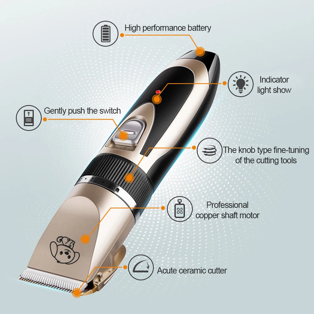 Pet Clipper Grooming Kit Rechargeabl furvana tme Pet Hair Trimmer Shaver Haircut Set For Cat Dog Hair Cutting Remover Machine Professional