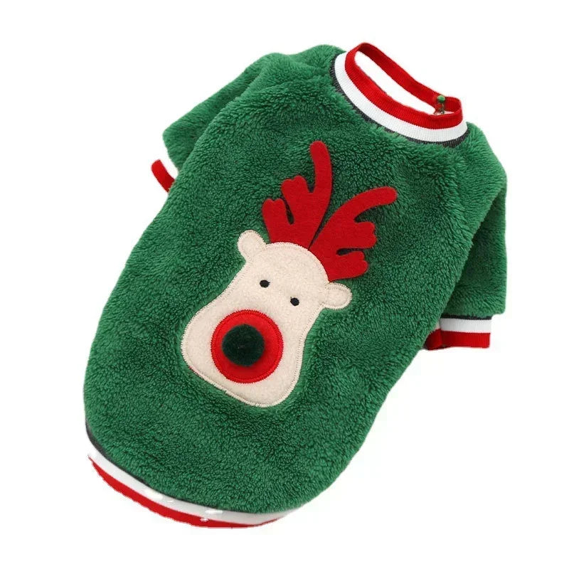 Dog Christmas Clothes Winter Warm Pet Clothes furvana tm for Small Medium Dogs Elk Santa Claus Dog Cats Coat Hoodies Christmas Dogs Costume