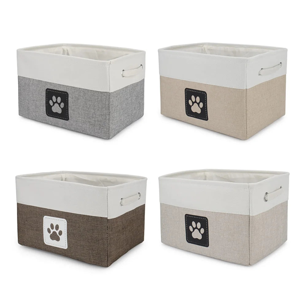 Pet Toy Storage Basket Foldable Paw Dog Cat  furvana tmBox Accessories Organize Bin