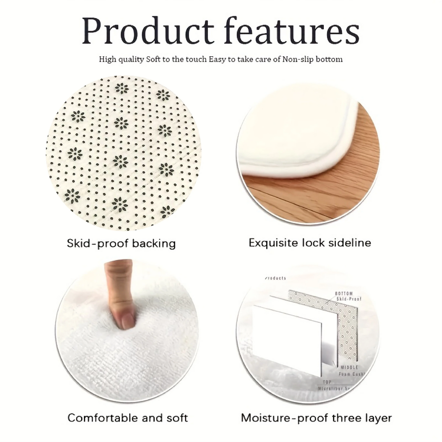 VIKAMA Christmas Rug Cartoon Cat Soft furvana tm Plush Rug Entrance Door Mat Kitchen & Bathroom Non-Slip Absorbent Rug Home Decor