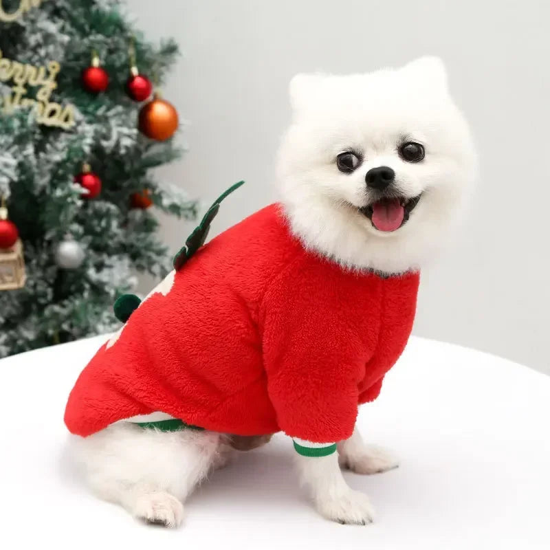 Dog Christmas Clothes Winter Warm Pet Clothes furvana tm for Small Medium Dogs Elk Santa Claus Dog Cats Coat Hoodies Christmas Dogs Costume