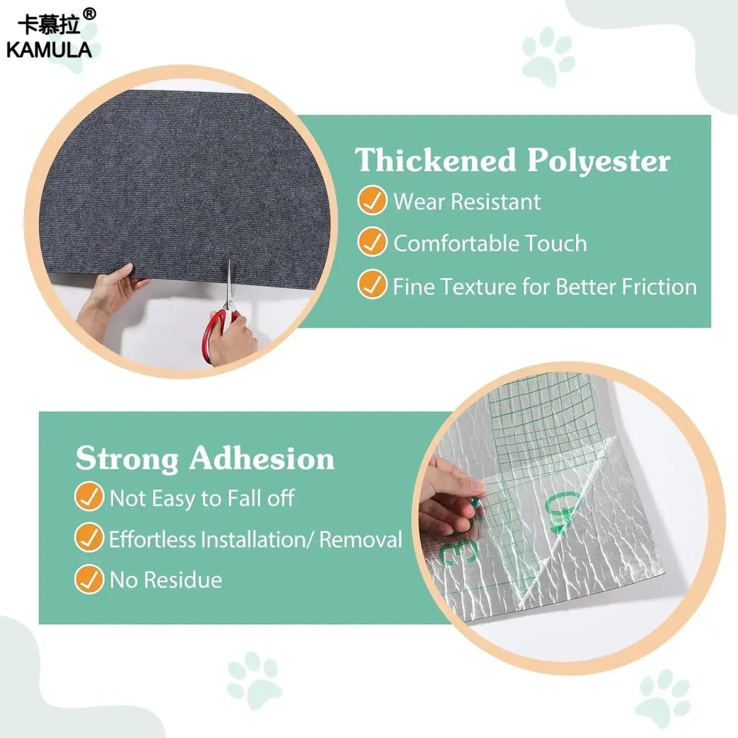 Self-Adhesive Cat Scratching Mat  furvana tmTrimmable Cat Carpet Cat Scratching Carpet Corner Wall Cat DIY Scratch Furniture Protector