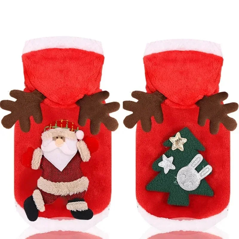 Dog Christmas Clothes Winter Warm Pet Clothes furvana tm for Small Medium Dogs Elk Santa Claus Dog Cats Coat Hoodies Christmas Dogs Costume