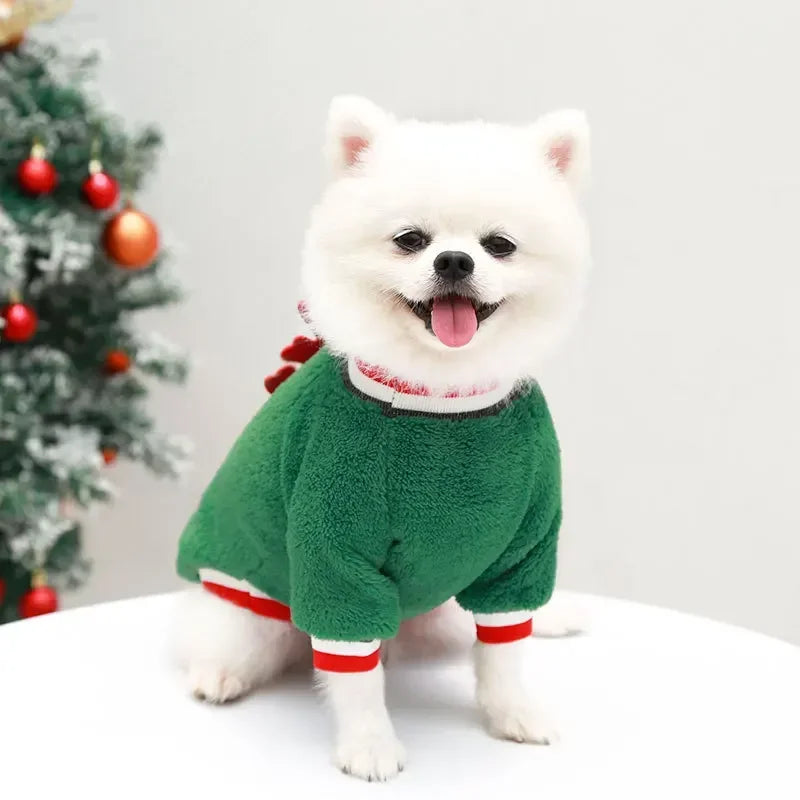 Dog Christmas Clothes Winter Warm Pet Clothes furvana tm for Small Medium Dogs Elk Santa Claus Dog Cats Coat Hoodies Christmas Dogs Costume