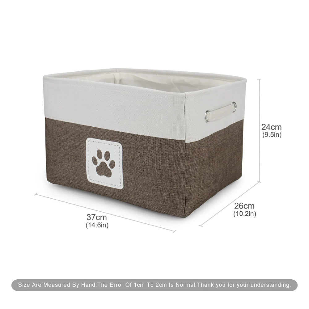 Pet Toy Storage Basket Foldable Paw Dog Cat  furvana tmBox Accessories Organize Bin