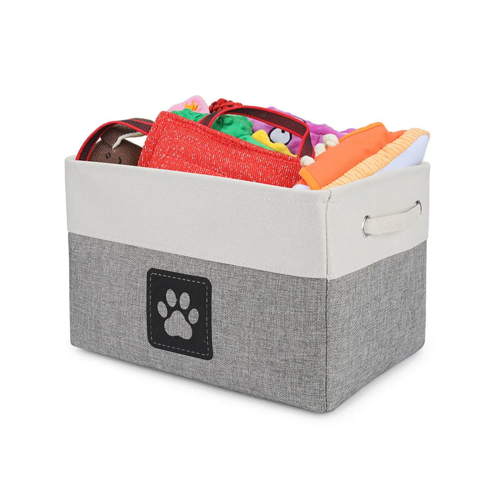 Pet Toy Storage Basket Foldable Paw Dog Cat  furvana tmBox Accessories Organize Bin